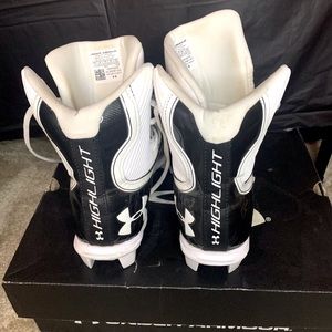 Black and white high top cleats